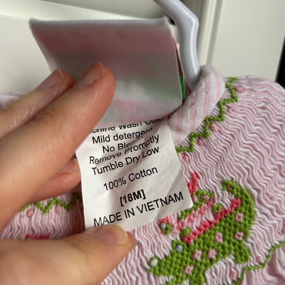 Shrimp & Grits Kids Smocked Alligator Bubble - Picture 5 of 8